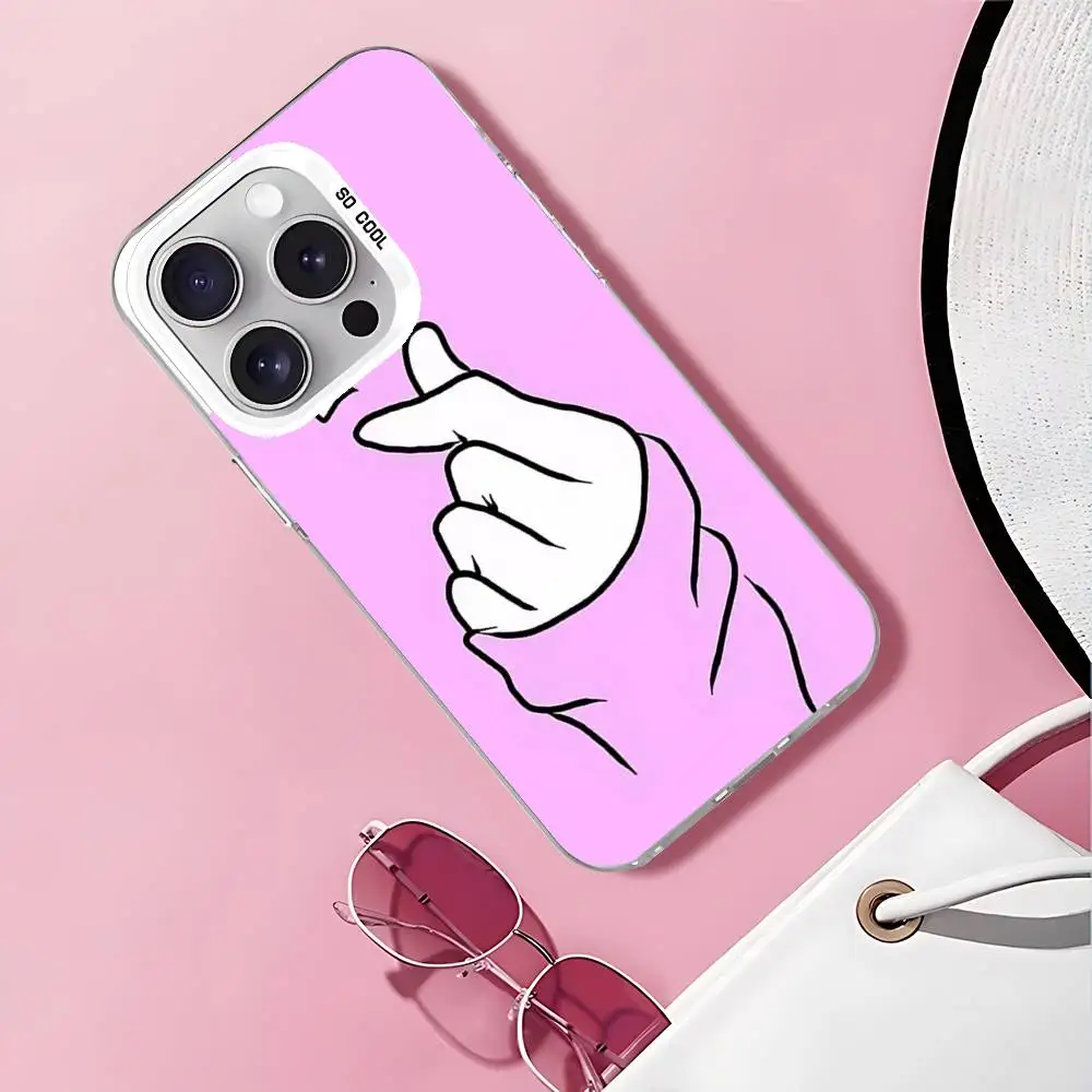 الحب على الاصبع Kpop القلب قضية الهاتف آيفون 17 16 15 11 12 13 14 برو ماكس 16 زائد 12 Mini 7 8 XR XS 15Pro ماكس كوف #3