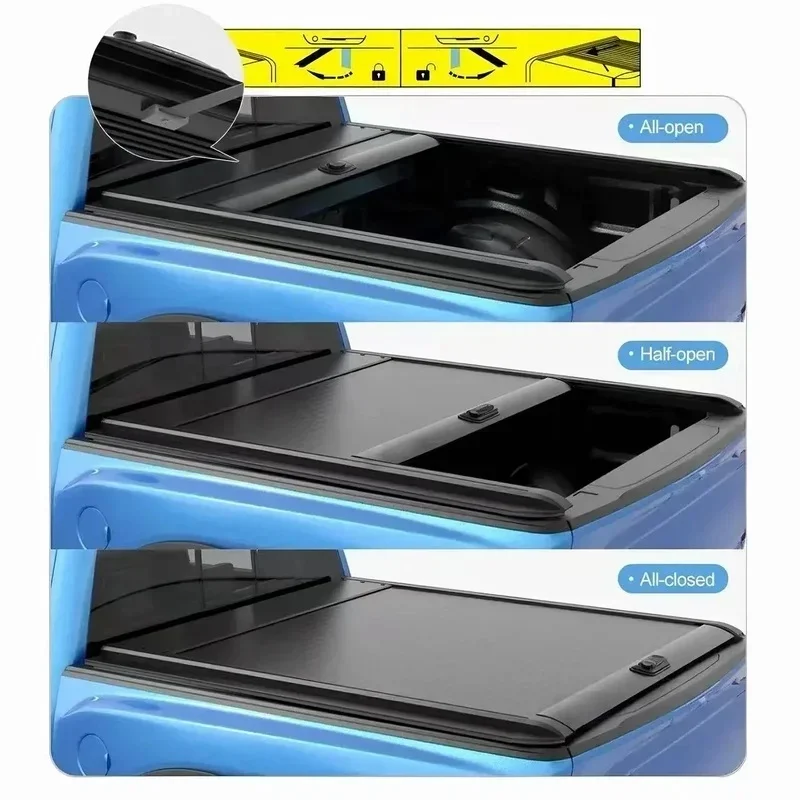 Premium Custom Retractable Roll Up Tonneau Cover Pickup Truck Bed