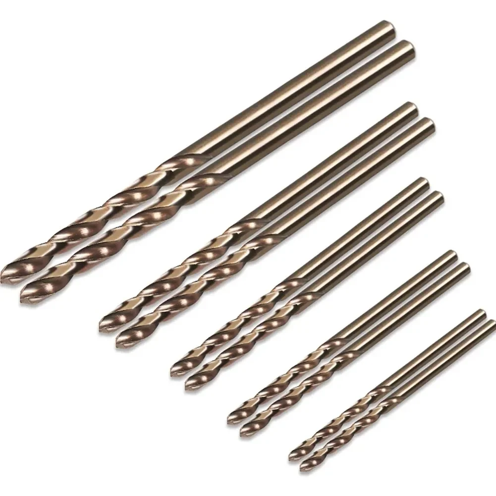 

10pcs HSS-Co M35 Cobalt Drill Bit Straight Shank Drill Bits 1mm 1.5mm 2mm 2.5mm 3mm For Metal Stainless Steel Drilling