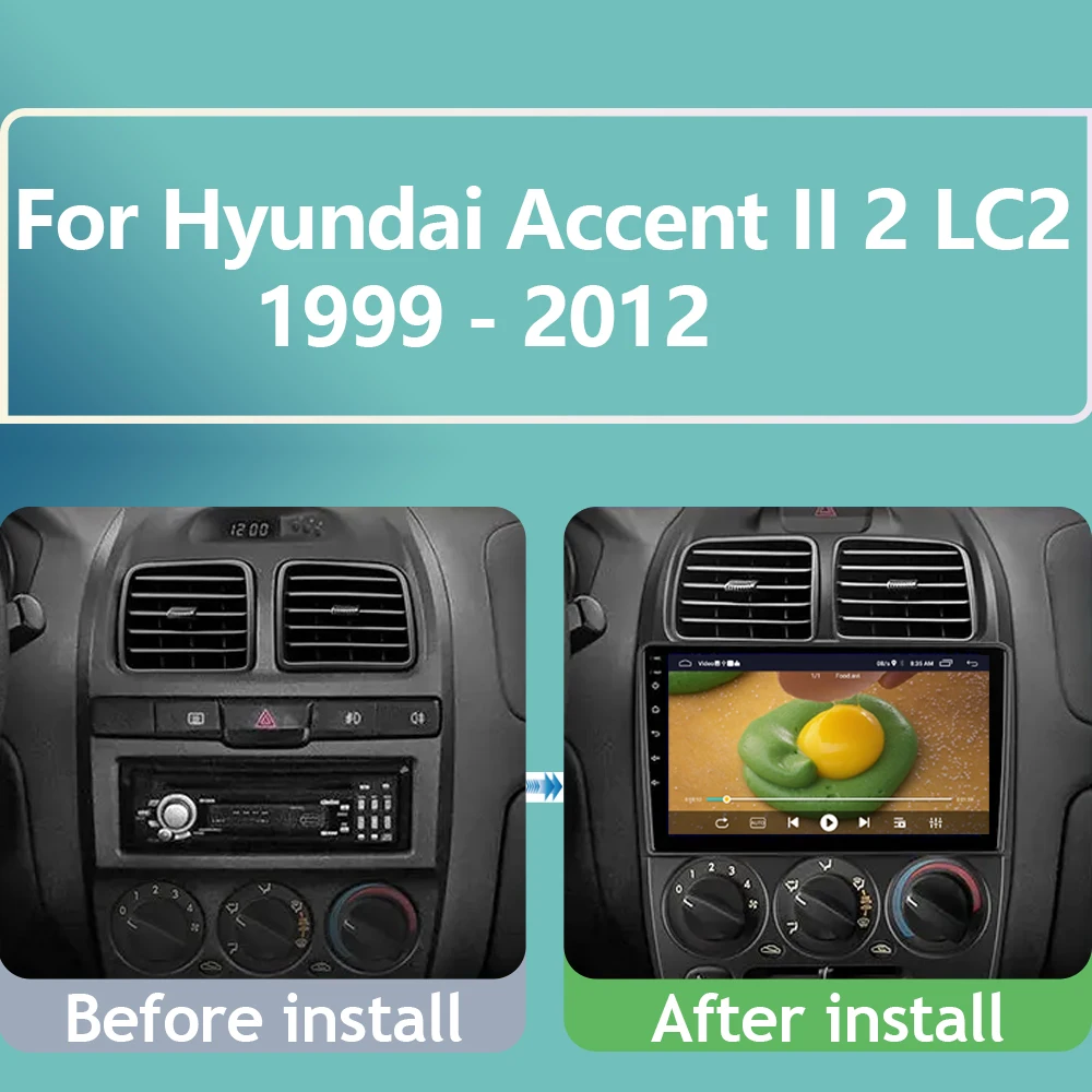 For Hyundai Verna Accent II 2 1999 - 2012 7862 4G Android Auto BT Car Radio GPS Navigation Multimedia Stereo Carplay No 2din DVD