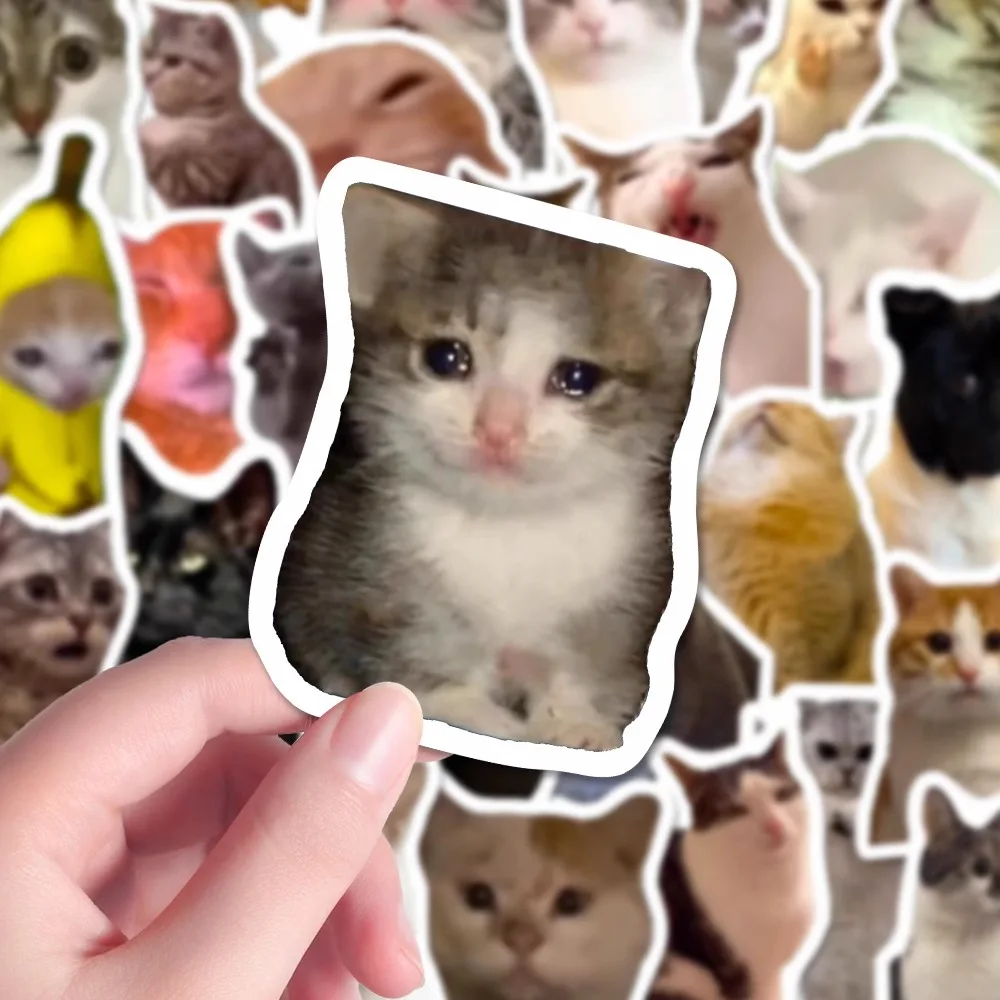 

50/101Pcs Funny Abstract Cat Pet Expression Sticker DIY Waterproof Decor for Notebook Phone Cases Stationery Guitar Kids Decals