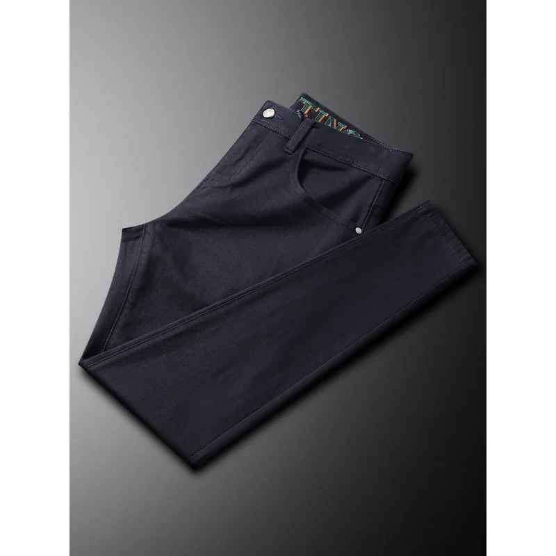 

Осенняя новая мужская одежда, синие джинсы, мужские повседневные универсальные деловые молодежные микроэластичные маленькие прямые брюки