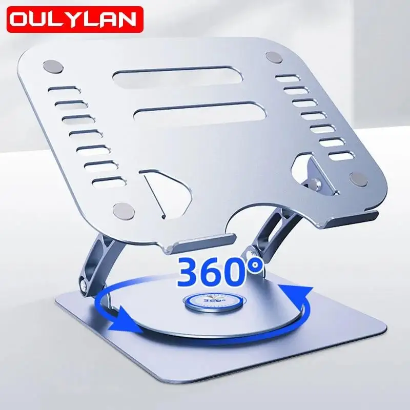 Aluminum Alloy Laptop Stand 360° Rotatable Notebook Holder Liftable Stand Compatible with Laptop Bracket Tablet computer