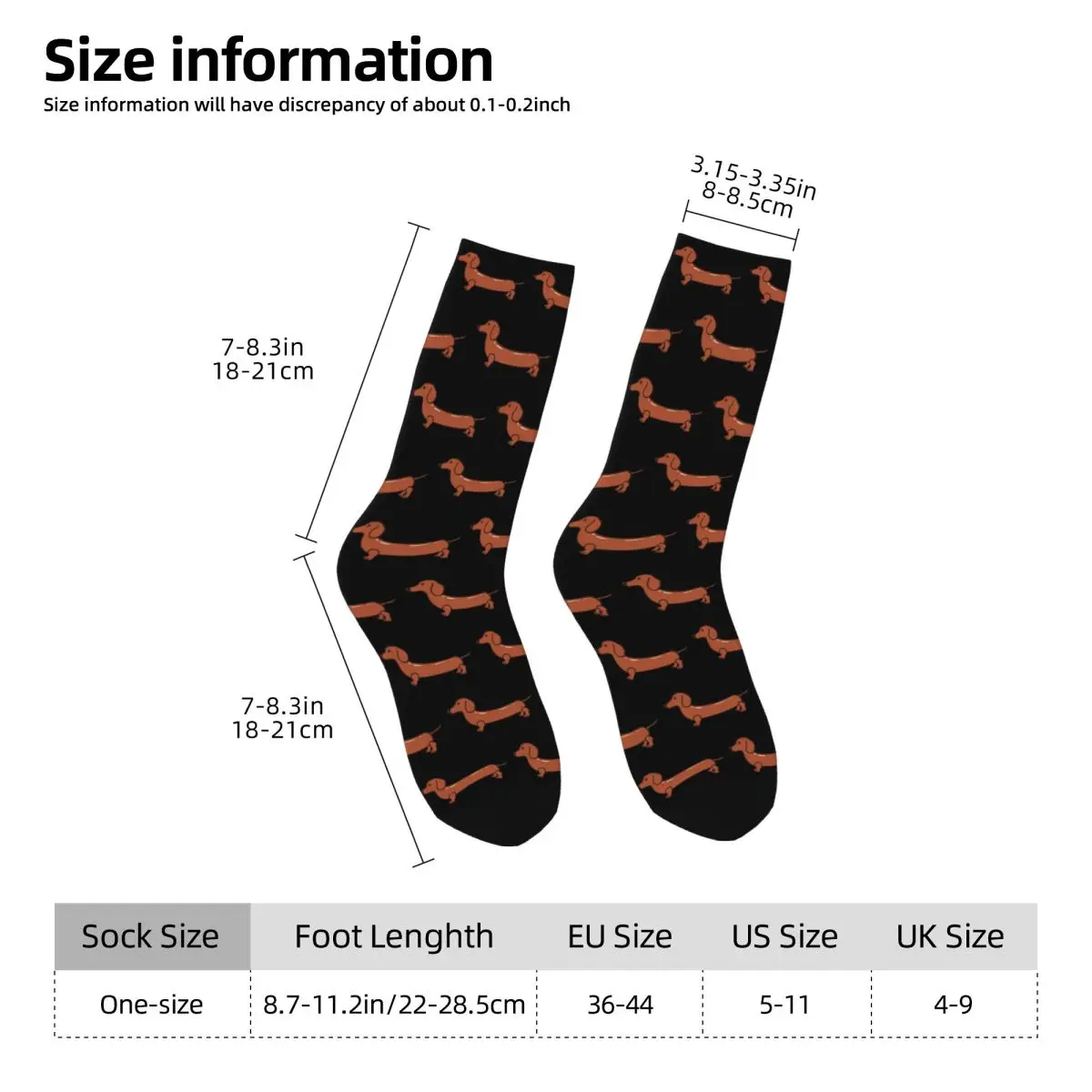 Sausage Dog Puppy Funny Dachshund Socks Harajuku High Quality Stockings All Season Long Socks  for Man's Woman's Christmas Gifts