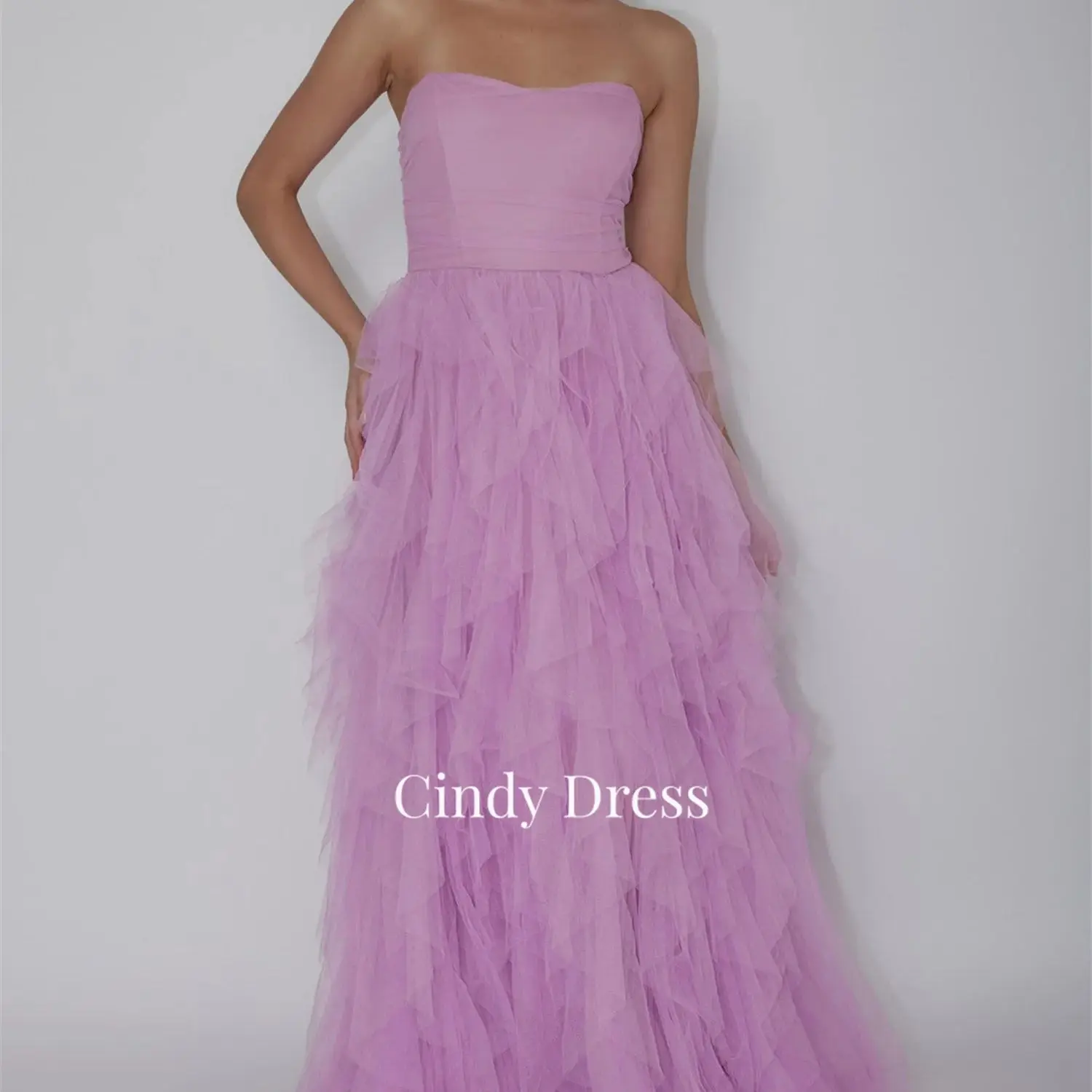 

Cindy Chiffon Off the Shoulders Purple Layered Elegant Women's Luxury Wedding Party Dress Saudi Evening Dresses 2024 Woman Gala