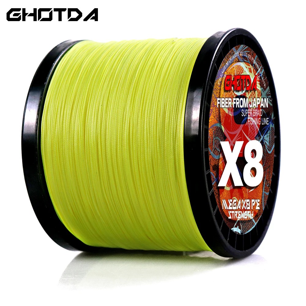 Ghotda Colorful Japanese Braided Fishing Line 0.14-0.5m Multifilament Carp Fishing Line 8 Strands 100m 300m 500m 1000m