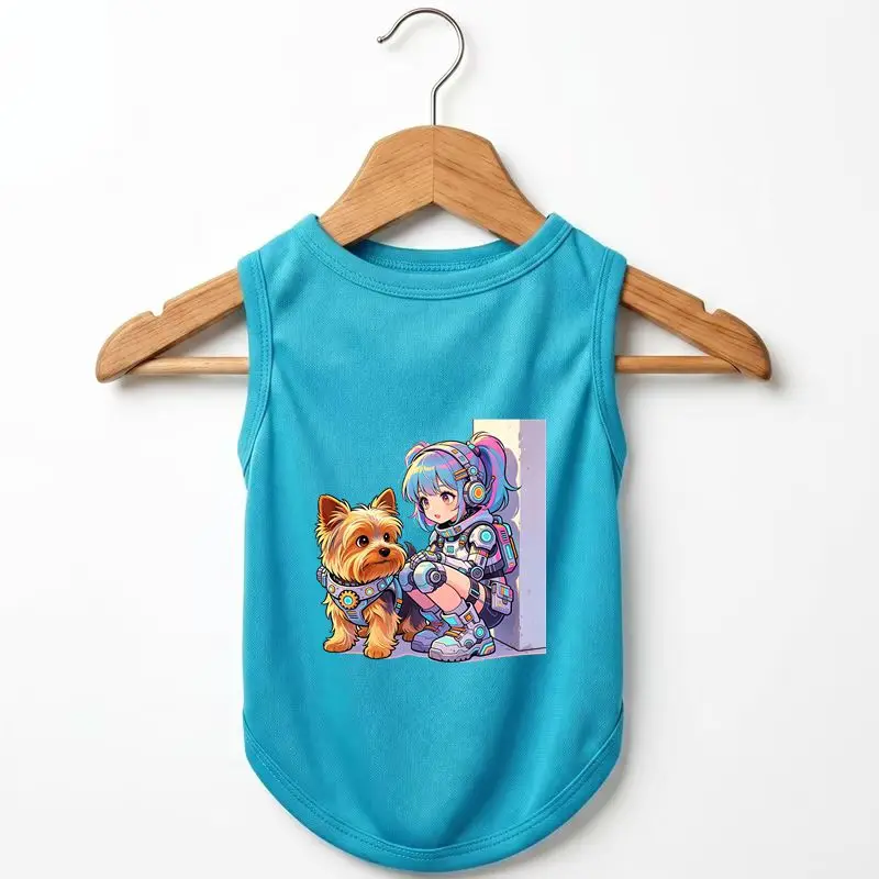 

Summer Pet Vest Cute Dog Clothes Lightweight Breathable Cartoon Print