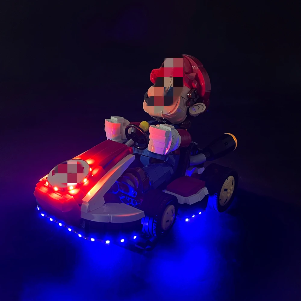 Комплект светодиодных фонарей BYB для Lego 72037 Mario Kart Mario и стандартный пульт дистанционного управления Kart (модель не входит в комплект)