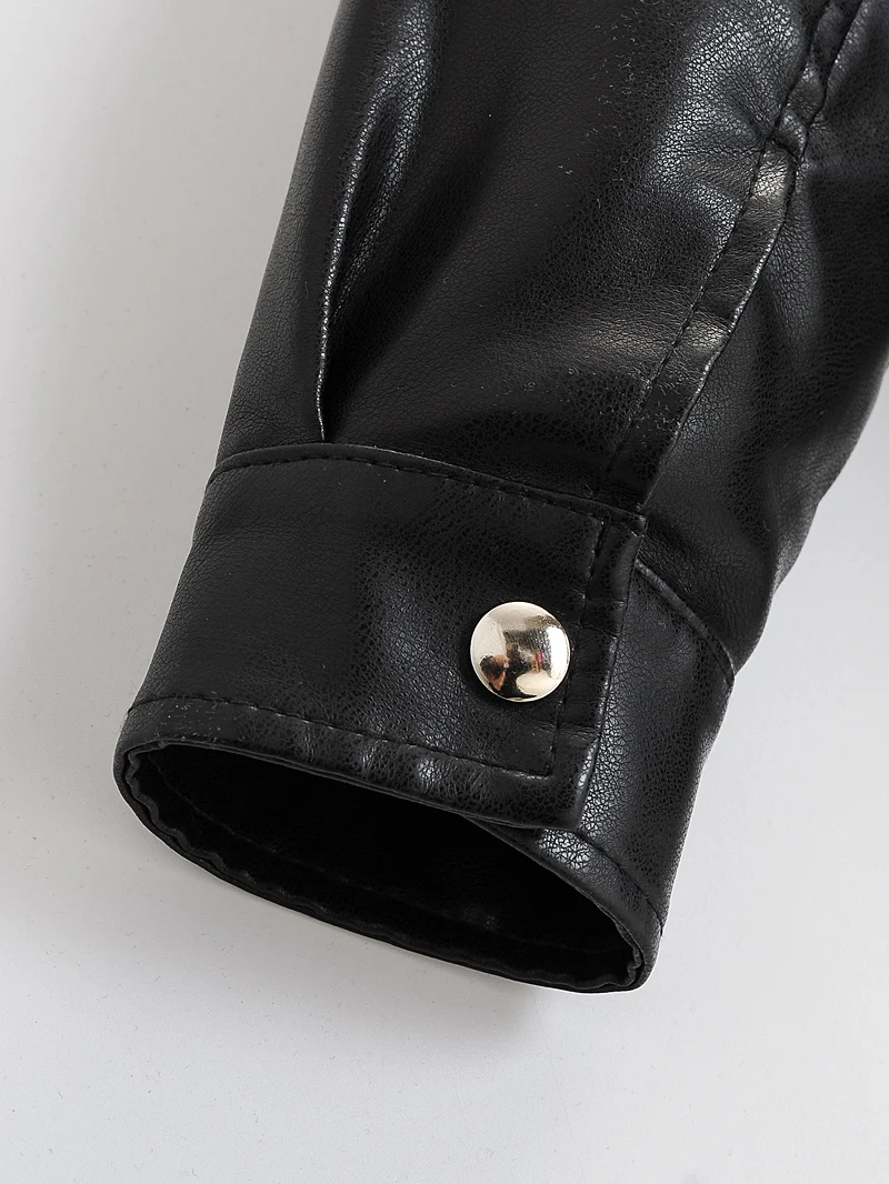 Blouson d'automne en similicuir Pu femme, décontracté, ample et souple, Punk, avec fermeture éclair et Rivet, vêtement d'extérieur pour moto