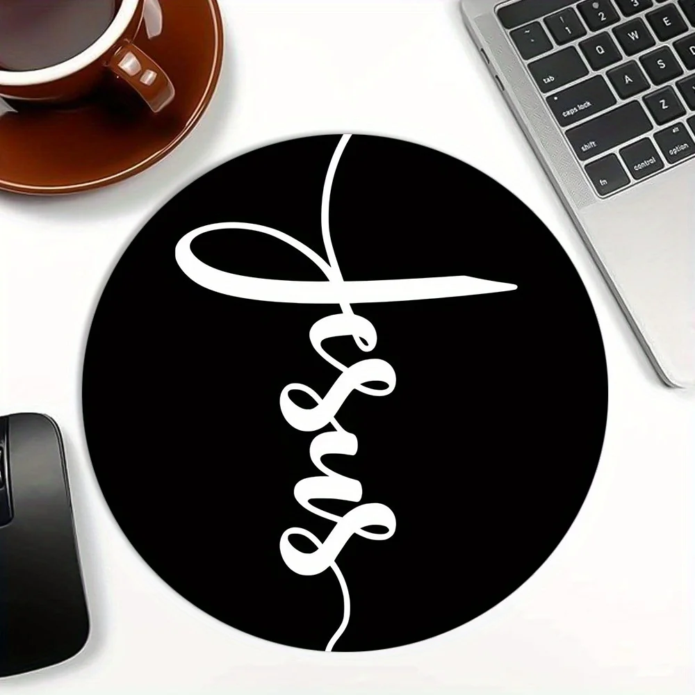 

The circular mouse pad with a simple style and anti-slip rubber base is suitable for both office and home use. High quality