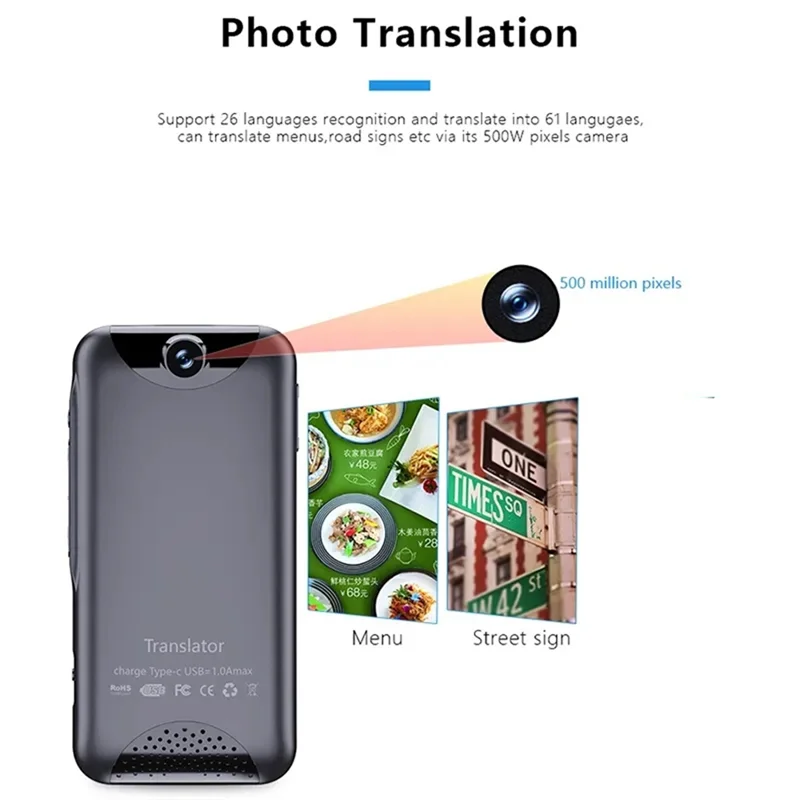 B03B-Portable Smart Voice Translator 4G Internet 138 Languages Real Time Online Instant Off Line Translation AI Conversion