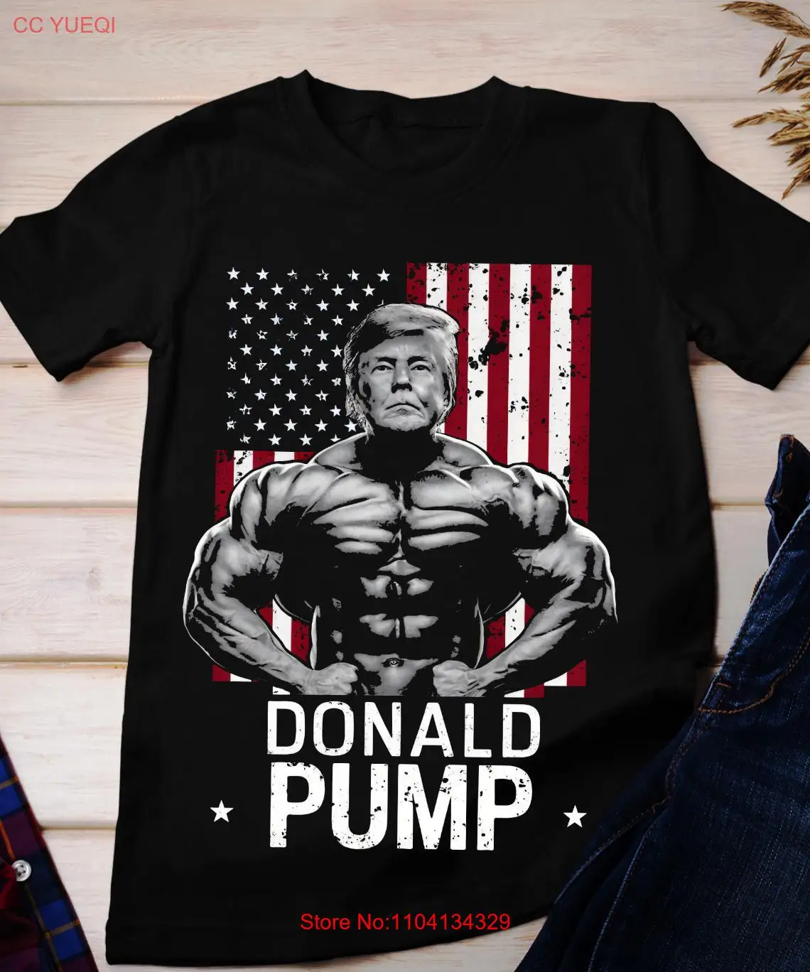 Donald Pump Funny T Shirt Parody Viral Meme Gym Birthday long or short sleeves