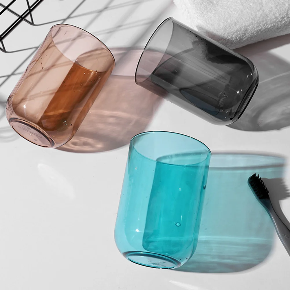 2 قطعة أكواب فرشاة الأسنان الشفافة الغرغرة القدح للحمام شرب المياه استخدام حامل بلاستيكي السلس تصميم غير مسامية المطبخ #5