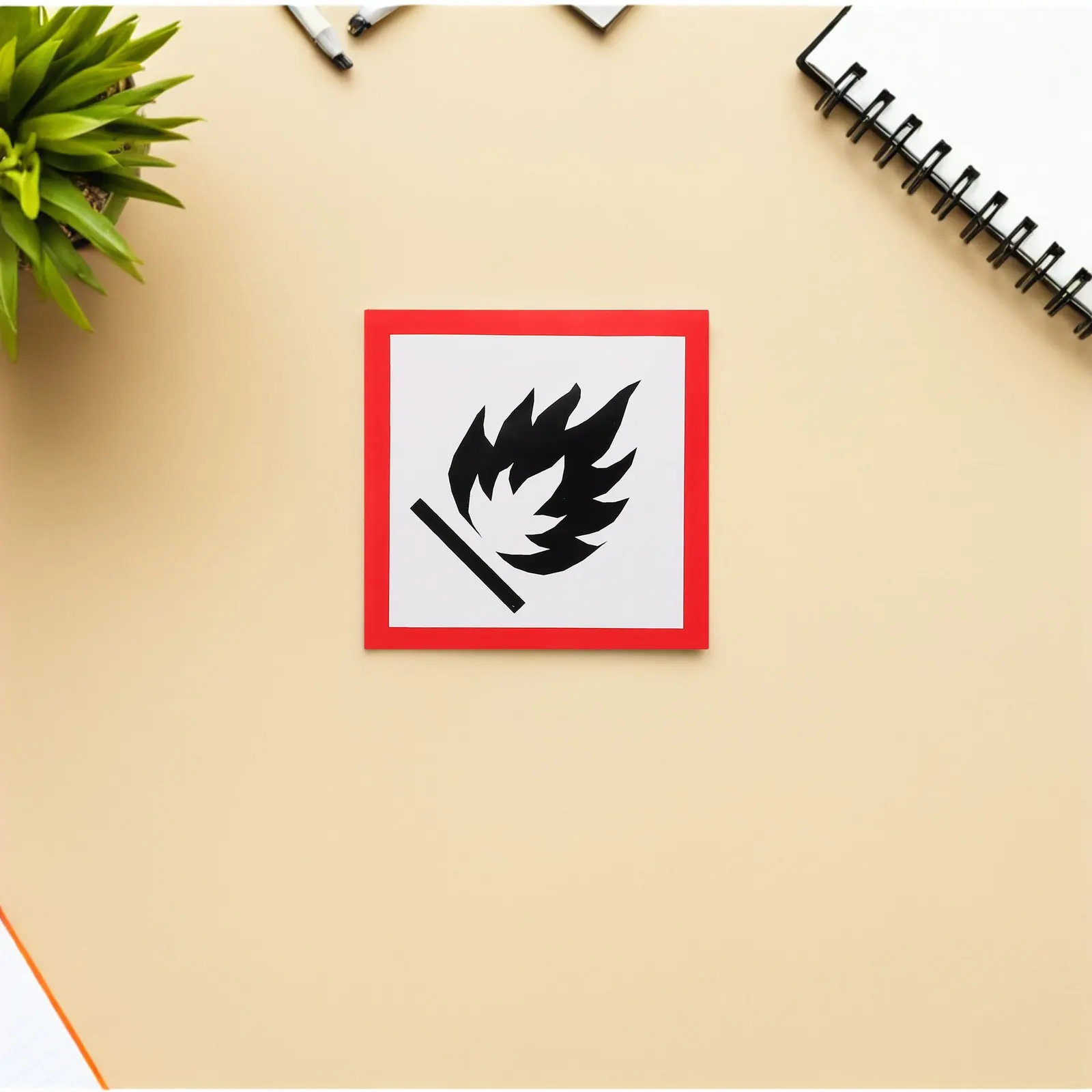 4Pcs Fire Safety Sticker Flame Warning Trash Bin Labels Self Adhesive Fire Danger Signs for Outdoor Use Parks Schools Streets