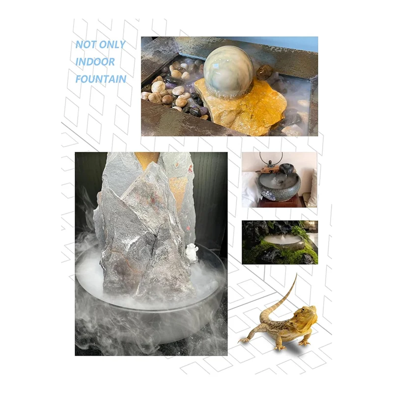 【Hot Selling】USB 4 LED Ultrasonic Mist Maker With Splash Guard, Indoor Fountain Water Feature Portable Reptile Fogger Air Humidi