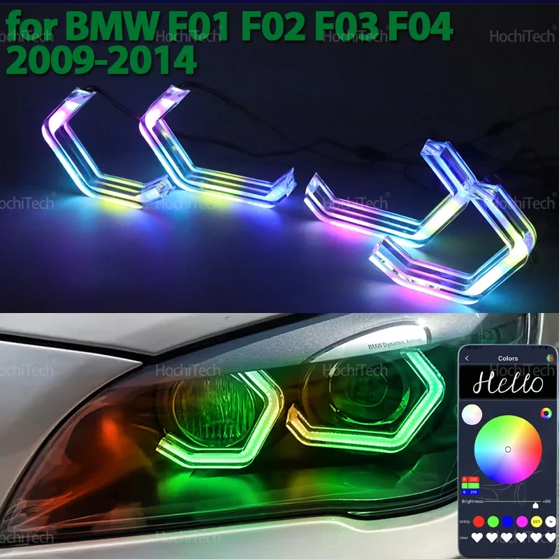 

For BMW 7 Series F01 F02 F03 F04 2009-2015 RGB Dynamic Revolving Angel Eyes LED APP control Sequential Flowing Multicolor Rings