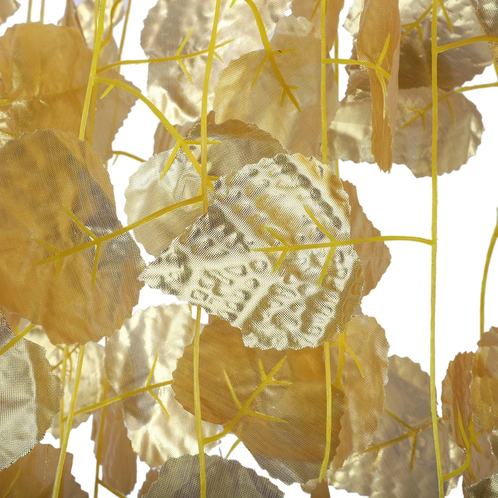 12Pcs 220cm Gold Leaf Garland Ivy Silk Artificial Plants Vine Greenery For Wedding Home Office Bathroom Garden Decoration