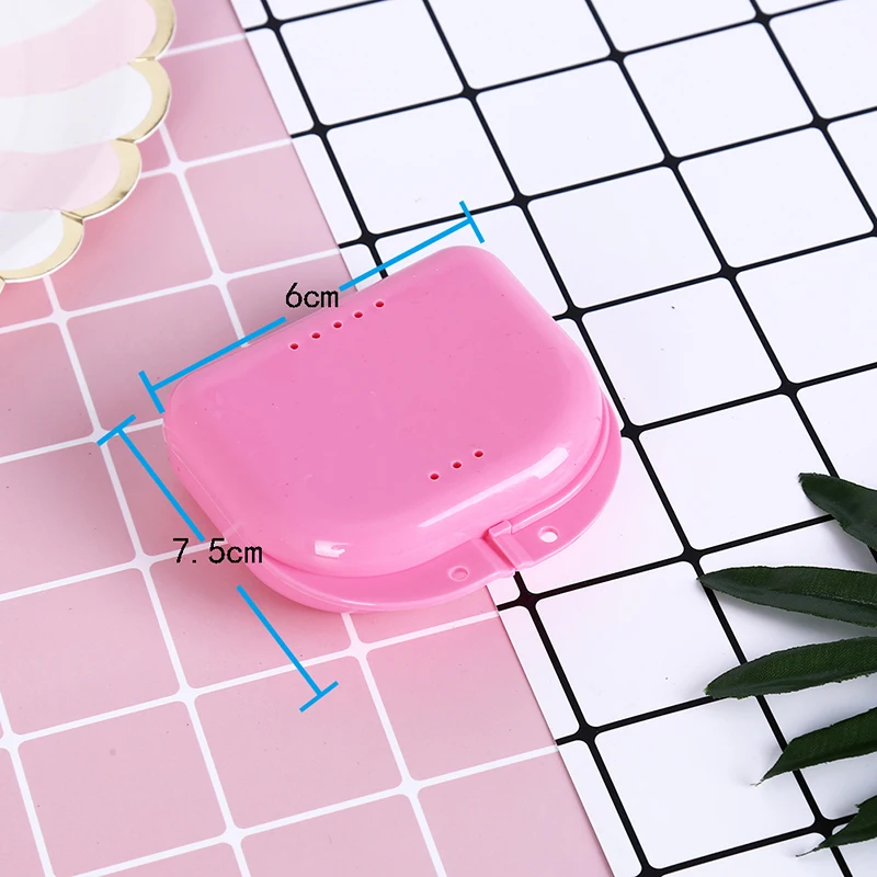 Denture Storage Box Dental Retainer Orthodontic Mouth Guard  Organizer Plastic Oral Hygiene Supplies Tray Dental Appliance Case