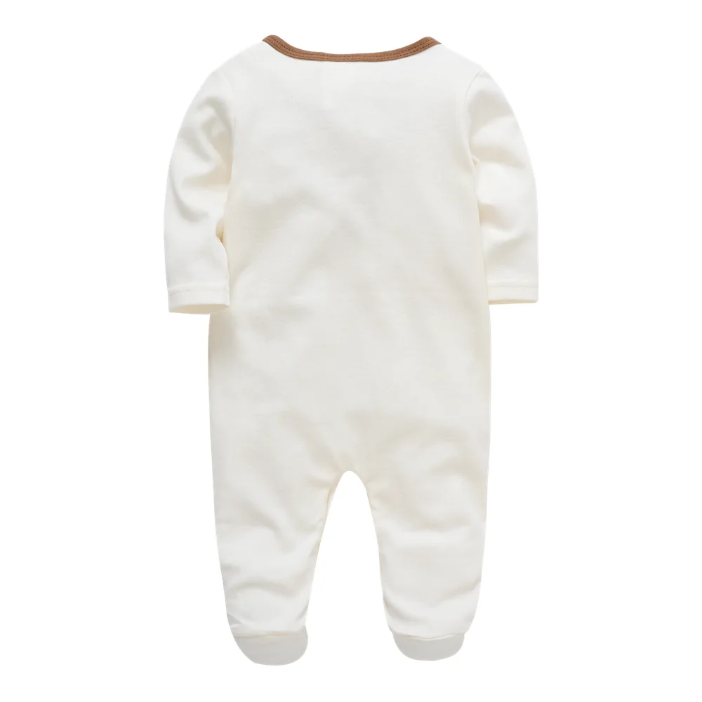 Kavkas Long Sleeve Cotton Baby Boy Rompers 100% Cotton O-Neck Newborn Jumpsuit 0-12M Fox Print Infant Clothes