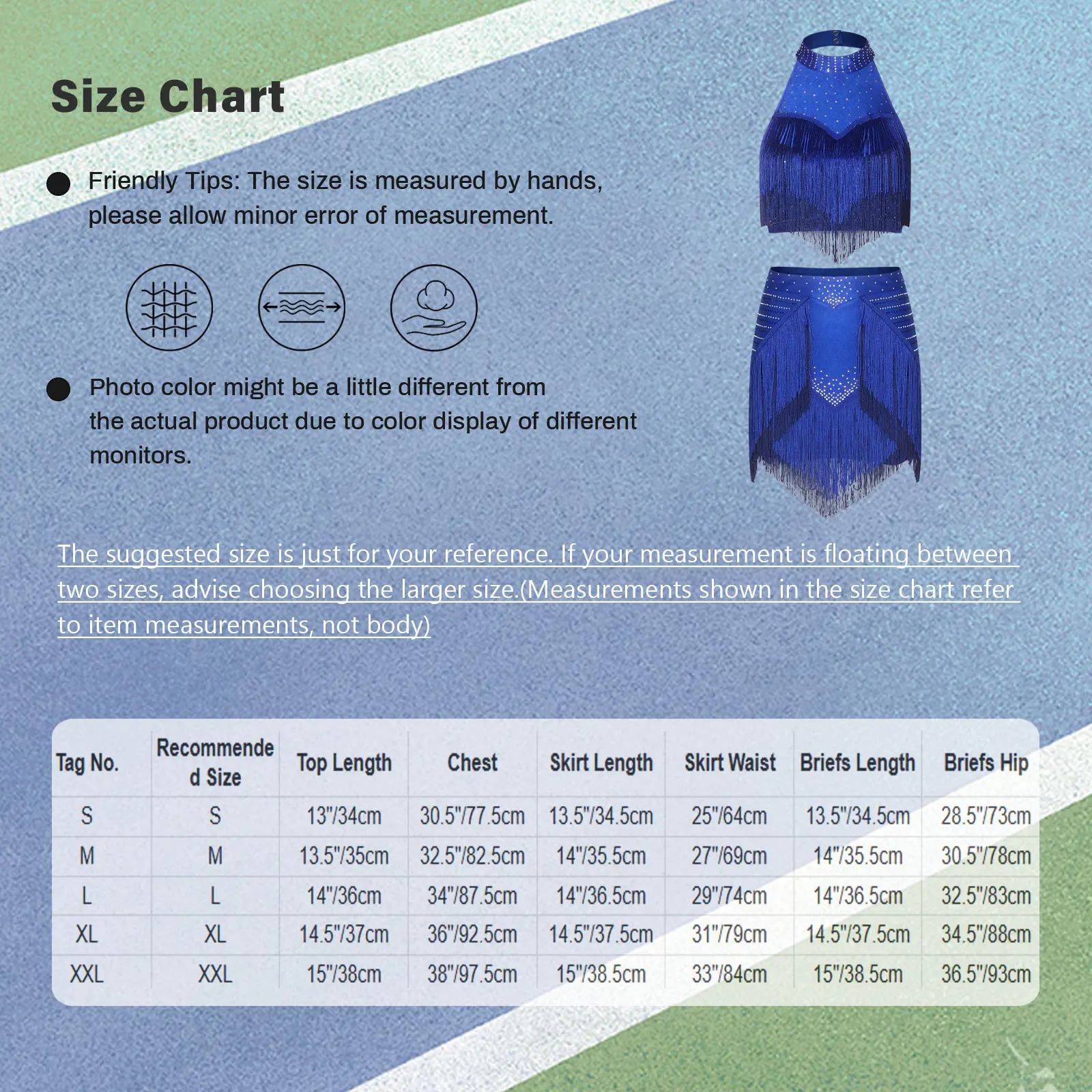 Women Sexy Latin Rumba Cha Cha Tango Dancewear Halter Backless Crop Top Tiered Tassel Miniskirt Fringed for Stage Performance