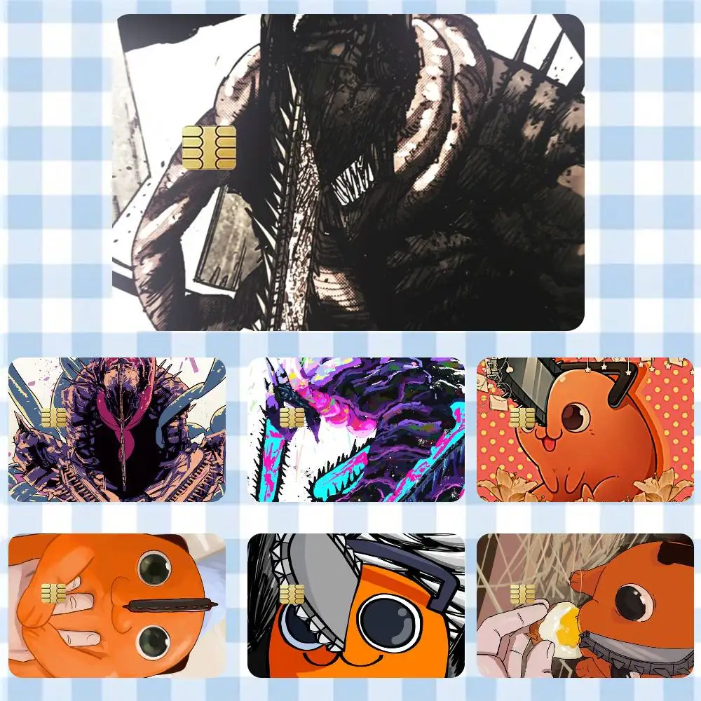 

Pochita Chainsaw Man Sticker Film Tape Skin for Credit Card Debit Card Cartoon Waterproof Stickers