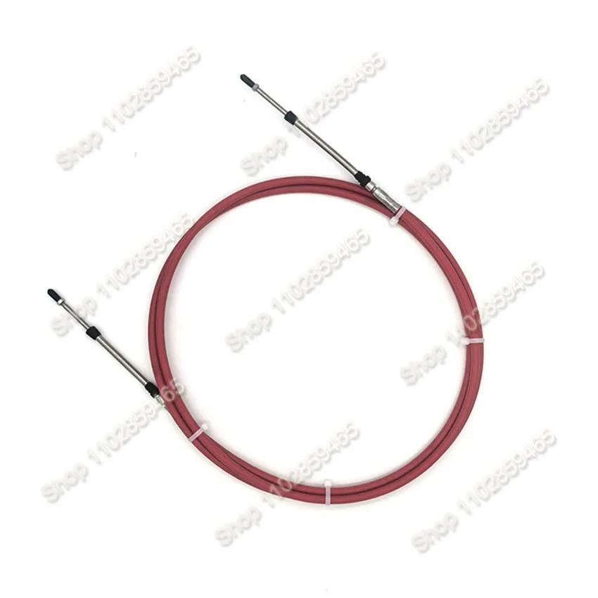 2pcs Throttle Shift Cable,Marine control Cable For outboard Steering System,8-23 FT outboard cable,Threaded Connectors M5