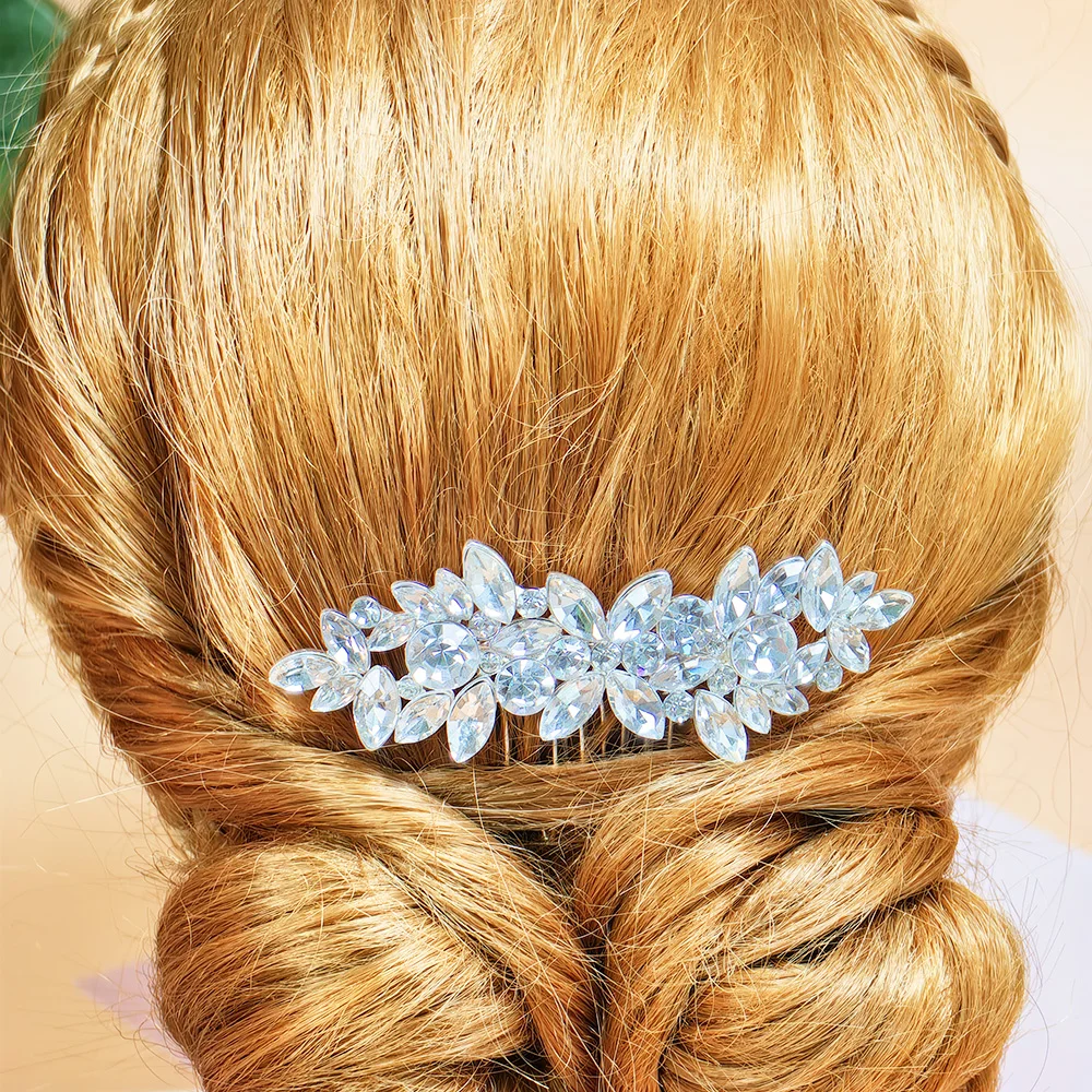 Dreamy Crystal Hair Comb para casamento, nupcial