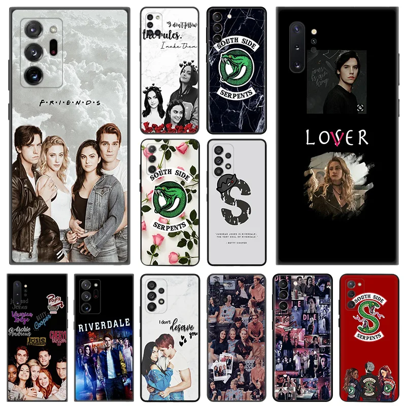 Phone Case for Samsung A35 5G A55 A02 A03 A04 A05 S8 S9 Note 10 Plus 9 8 Riverdale South Side Serpents Soft Black Silicone Cover