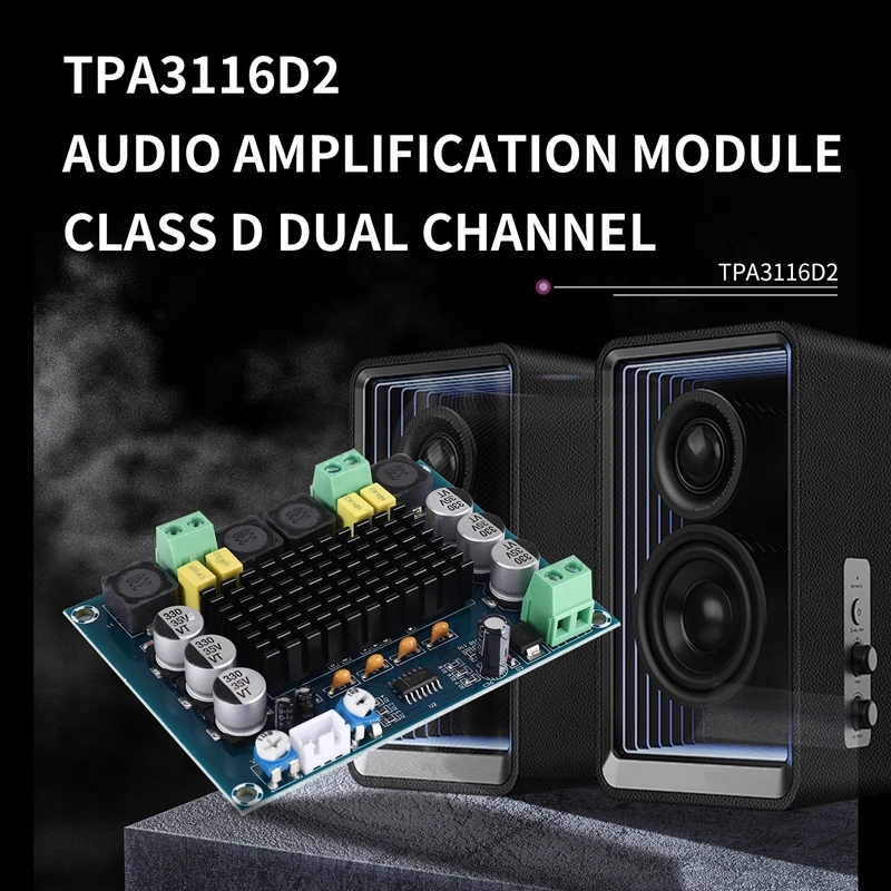 TPA3116D2 Dual-Channel Stereo High Power Digital Audio Power Amplifier Board 2X120W XH-M543