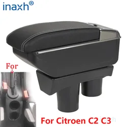 For Citroen C2 Armrest Box For Citroen C3 C2 Car Armrest Storage Box Cup Holder Modification Universal Car Accessorissories