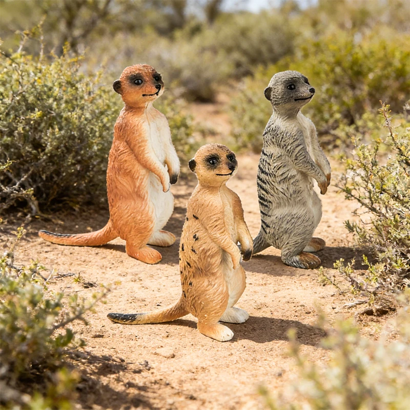 Oenux Simulation Neue Wilde Tierfiguren Stehende Wüsten-Meerkatze Otter Nutria Modell Actionfiguren Kinder-Lernspielzeug Geschenk – Detail 16
