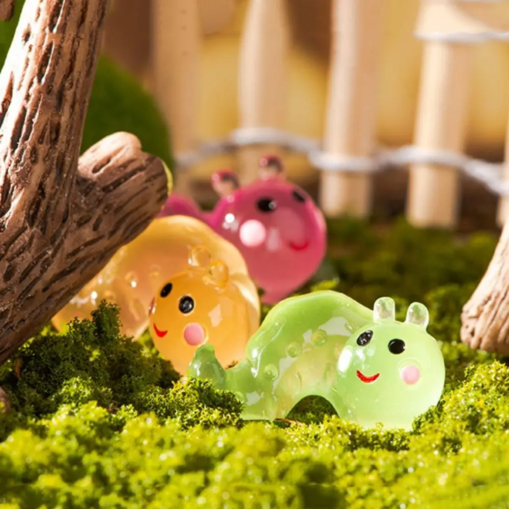 Schattige Hars Rups Beeldjes Decoratieve Simulatie Gloeien In Donkere Rups Lichtgevende Miniatuur Rups Sprookjestuin