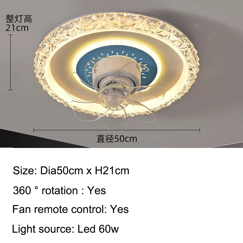 Imagem -06 - Luz de Teto Integrada para Quarto Rotação de 360 ° Vento Forte Led Chandelier Home Decor