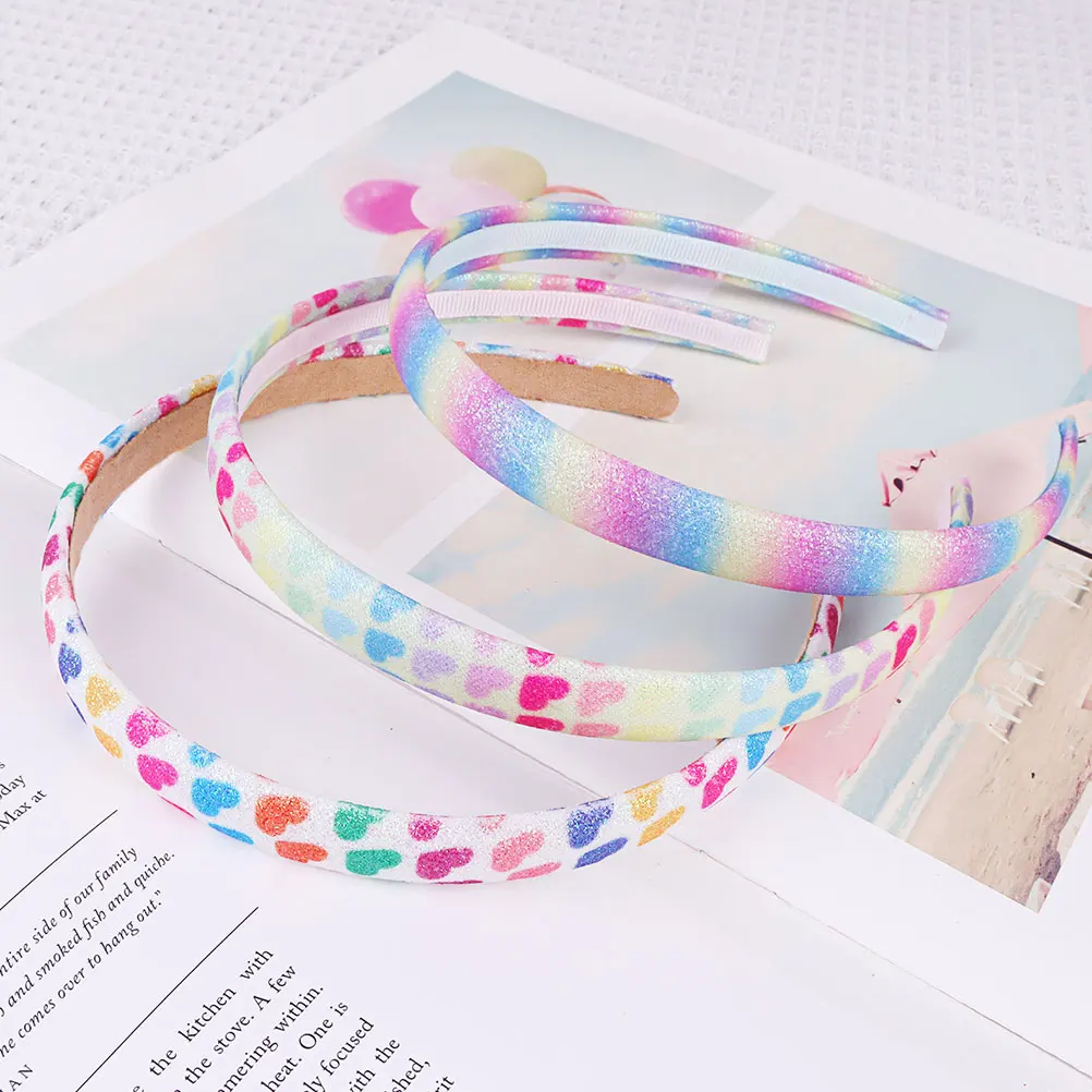 

Glitter Hair Hoops Colorful Headbands Party Festival Costume Carnival Accessories Unique Hairband Toddler Elastic Bands Creative