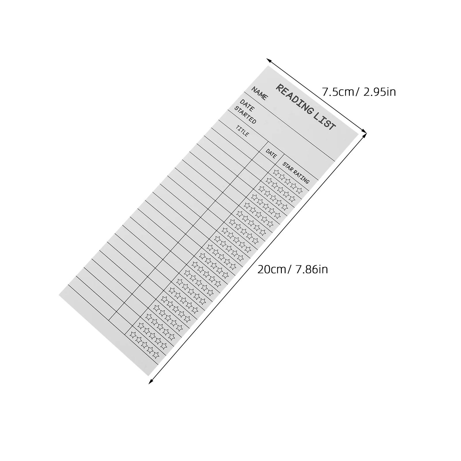 50 قطعة قائمة القراءة الإشارات المرجعية فارغة مكتبة بطاقة ورقة تعقب للطلاب المعلمين مدرسة القراءة سجل كتاب المقتفي الملحقات