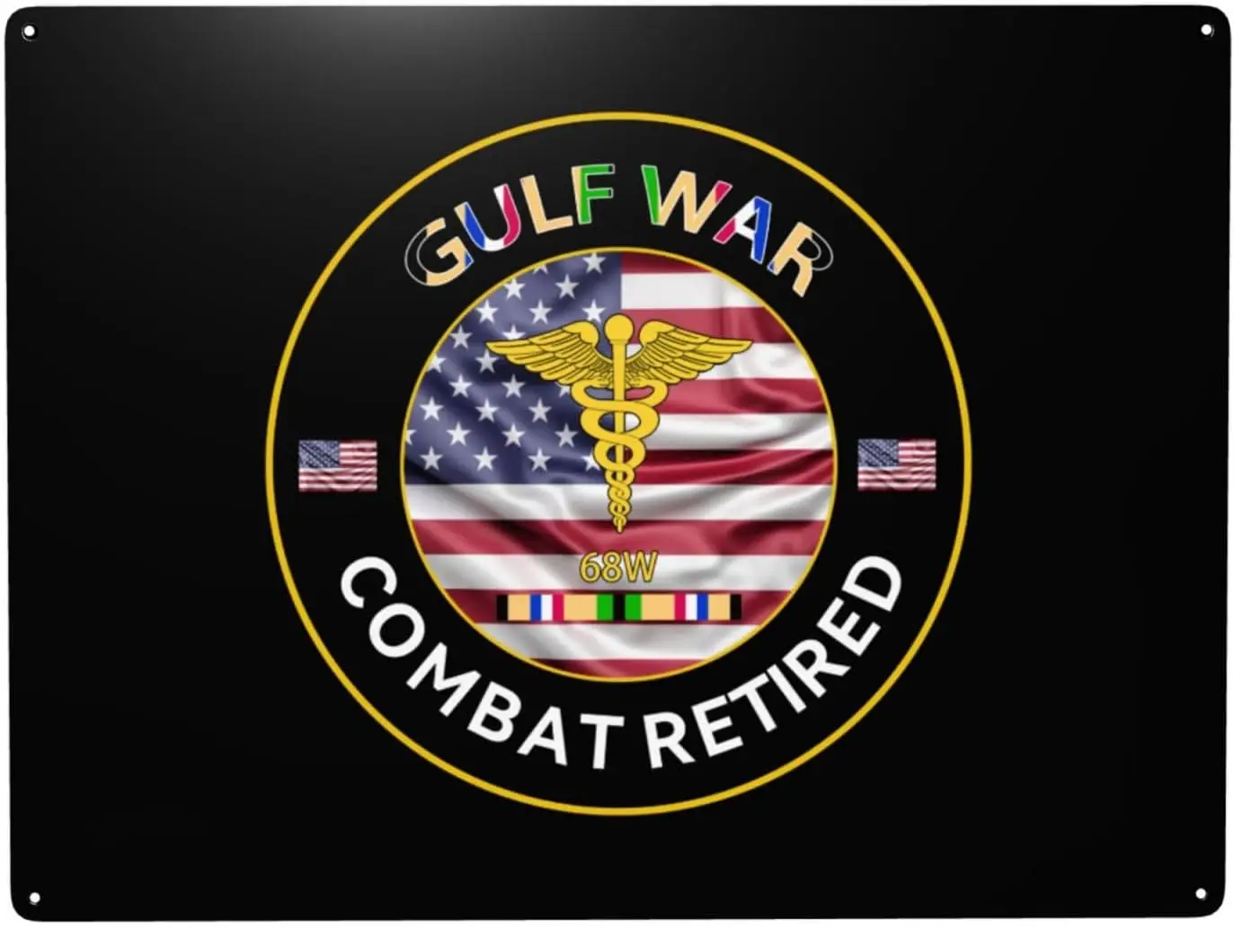 Us Army Mos 68w Medic Combat Retired Unique Metal Sign Decor - : Elevate Your Home, Street, And Business Ambiance-aluminum