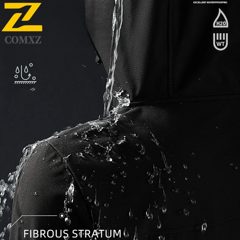 2025 New Mens Waterproof Hiking Jacket Man Windproof Sports Coat Trendy Hooded Jackets Outdoor Ride Climbing Running Windbreaker