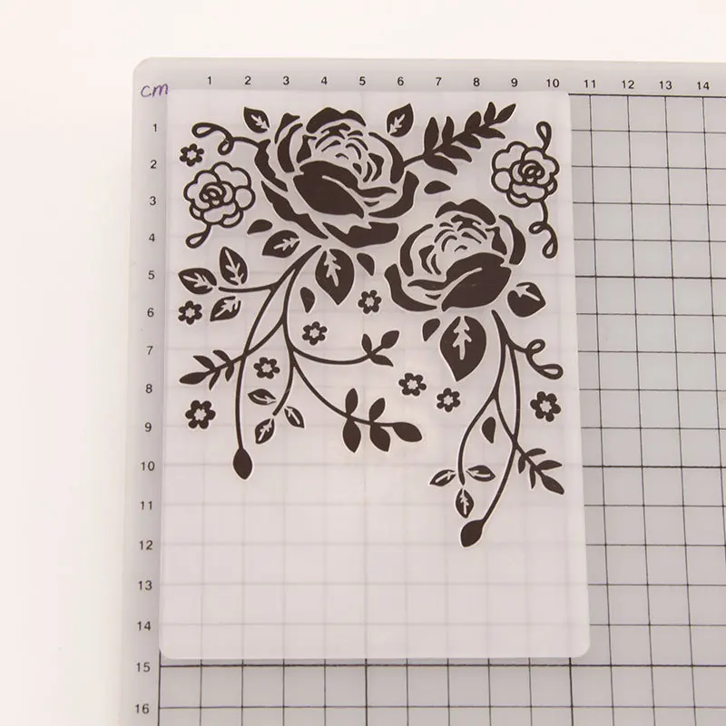3D Rose Embossing  Folders Flower DIY Plastic Embossed  Files for Card Making  Template Scrapbooking Background Decoration Craft