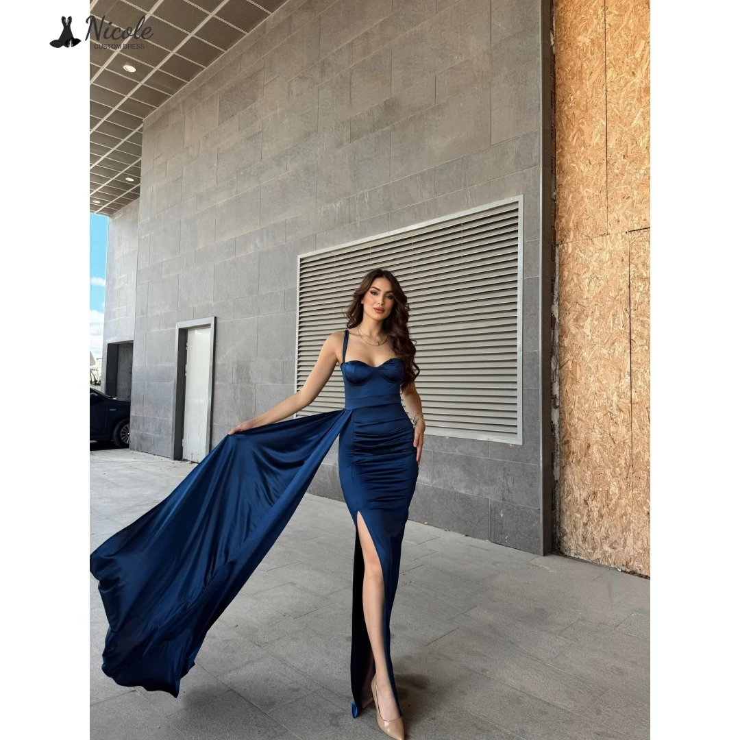 

Nicole Satin Cloth Evening Dresses Woman Elegant Dress Luxury Evening Dress 2025 Custom Made Fishtail Skirt Candle Prom Gown
