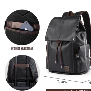 

Leather Men Backpack, Vintage 15.6 inch Laptop Daypack, Waterproof Durable Travel Knapsack, College Leather Rucksack
