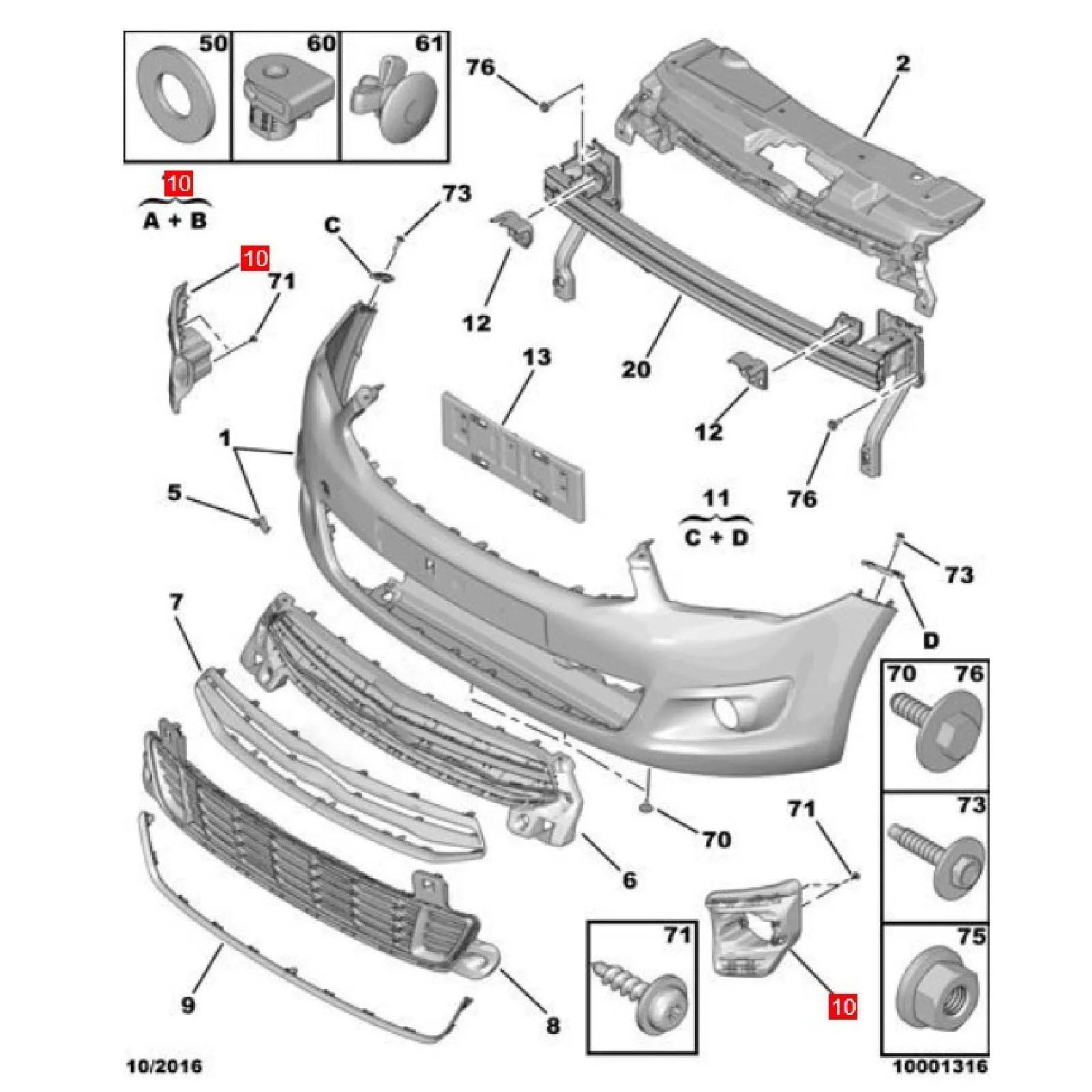 Base de luz de névoa plástica, montagem segura, uso duradouro, substituição para Citroen C-Elmario 2012 para 2017 direito, 1608698980