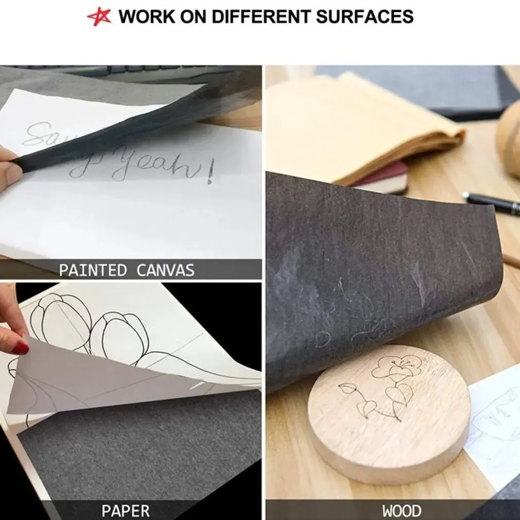 ورقة نقل الكربون الحراري ، ورقة تتبع قابل للمسح ، ورقة الكربون دائم للخشب قماش قماش ، A4 ، 100 قطعة