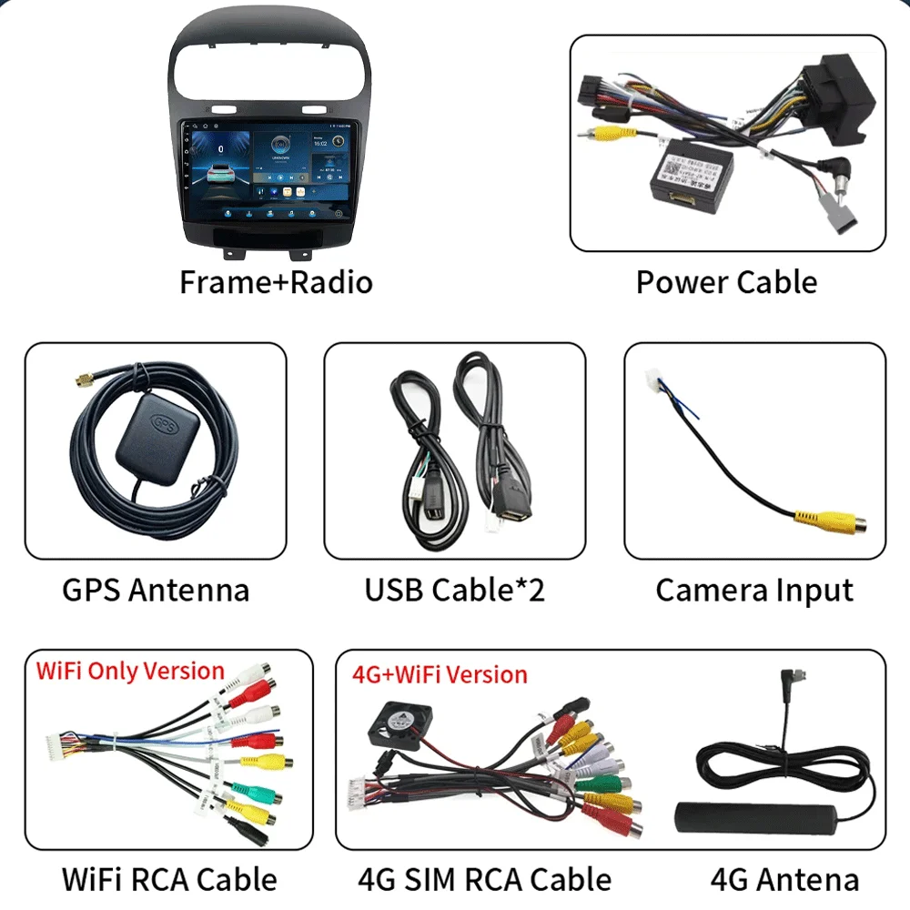 Android 16 Carplay Auto WIFI+4G For Dodge Journey Fiat Leap 2011 -2020 Car Radio Multimedia Video Player Stereo Head Unit 2din view 4