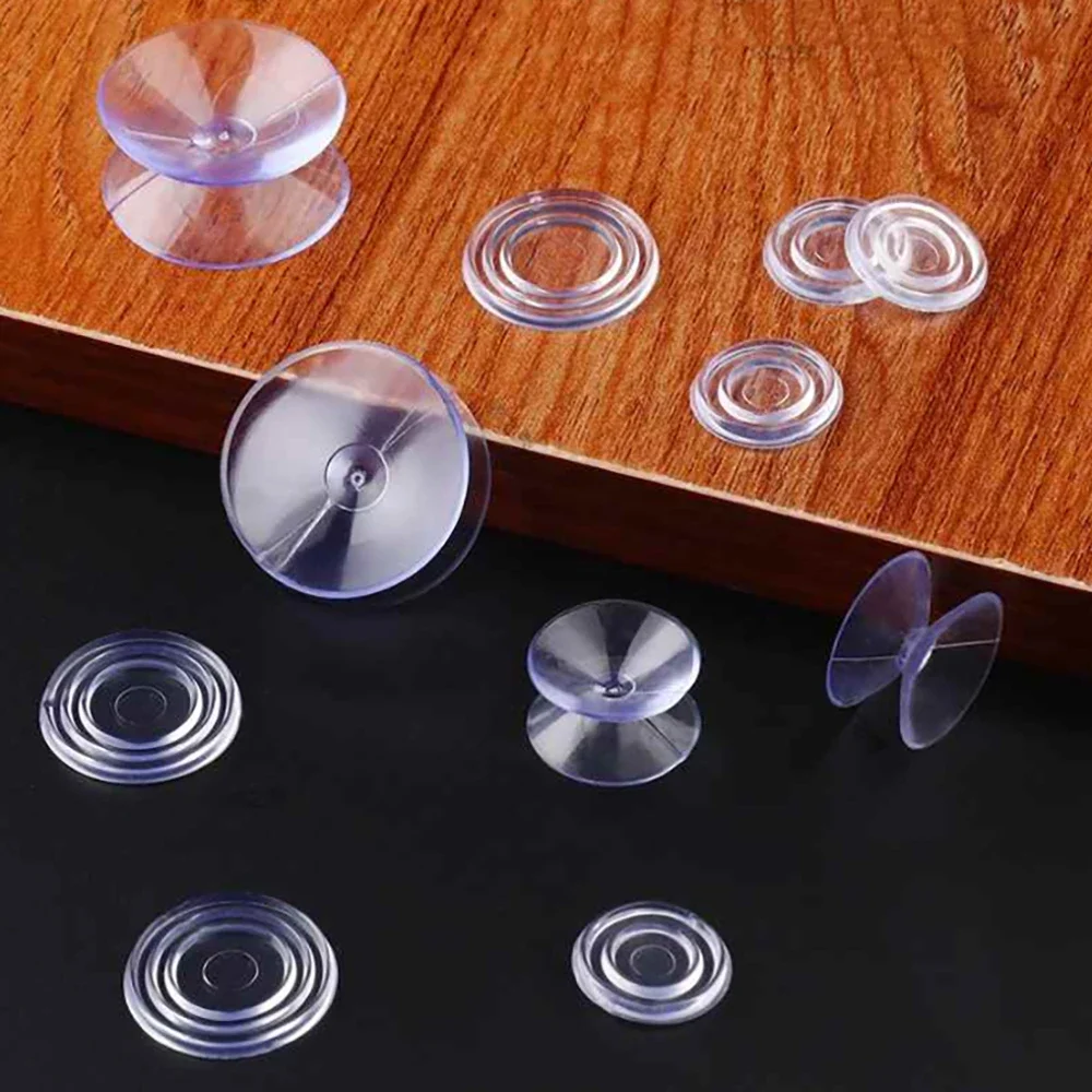 Non-Slip Soft Pad Transparent Silicon Rubber Fixed Tempered Glass Furniture Accessories Round Shape Glass Table Rubber Pad