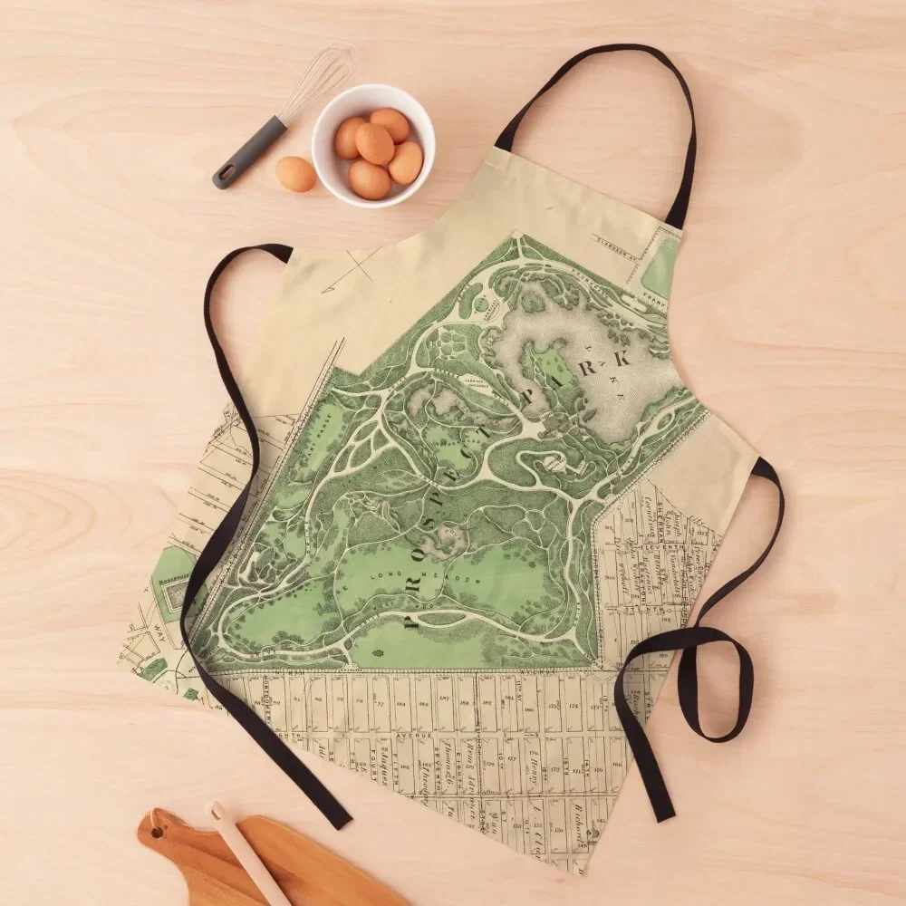 

Old Prospect Park Map (1874) Vintage Brooklyn Public Square Atlas Apron Things For The Home Kitchen Apras Man Teacher Apron