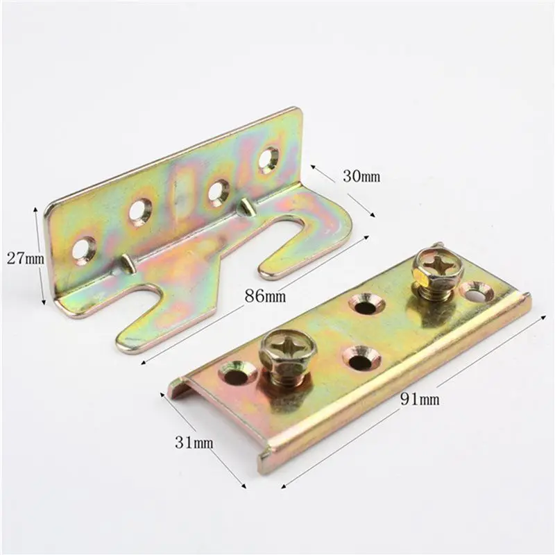 Bed Rail Bracket - Bed Rail Fittings - Heavy Duty Non-Mortise - Set Of 16 (Screws Included)-AT36
