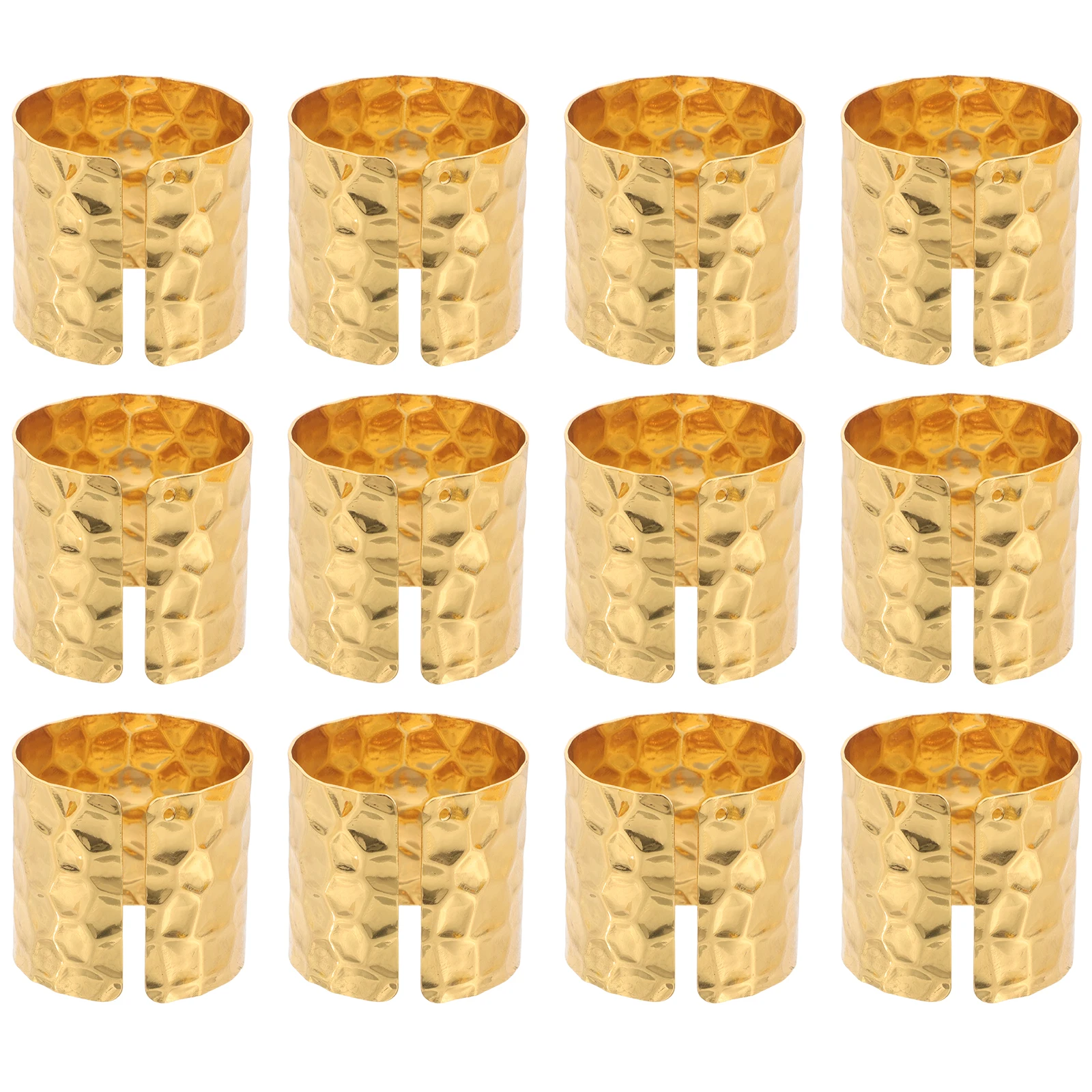 

12 Pcs Napkin Ring Creative Rings Farmhouse Buckle Dinner Golden Clasp Decorative Banquet