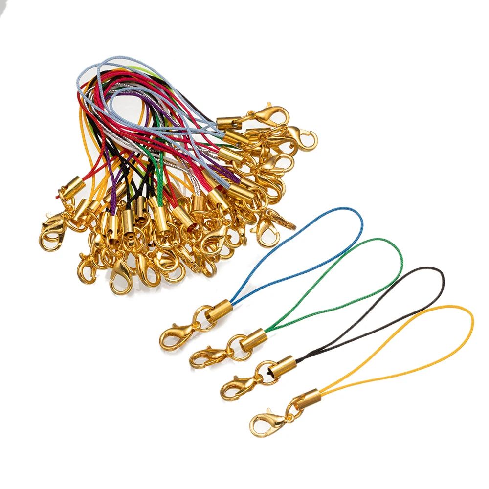 

50Pcs Colorful Lobster Clasp Rope Lanyard Strap Cord Charm Keychain For DIY Jewelry Making Phone Rope Toys Pendant Cord Supplies