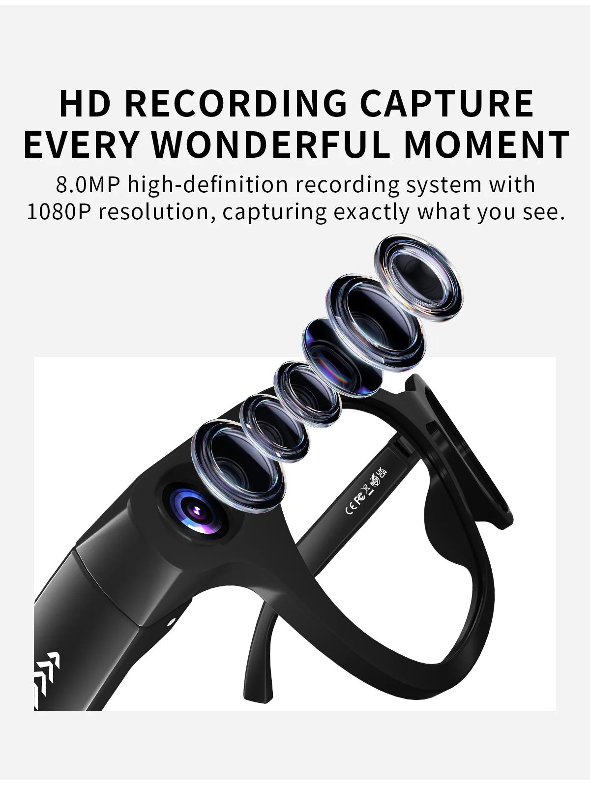 NEW CY03 Smart Glasses 800W HD Camera Intelligent AI Large Model Audio&Video Online Audio Call Translation Smart Touch Glasses