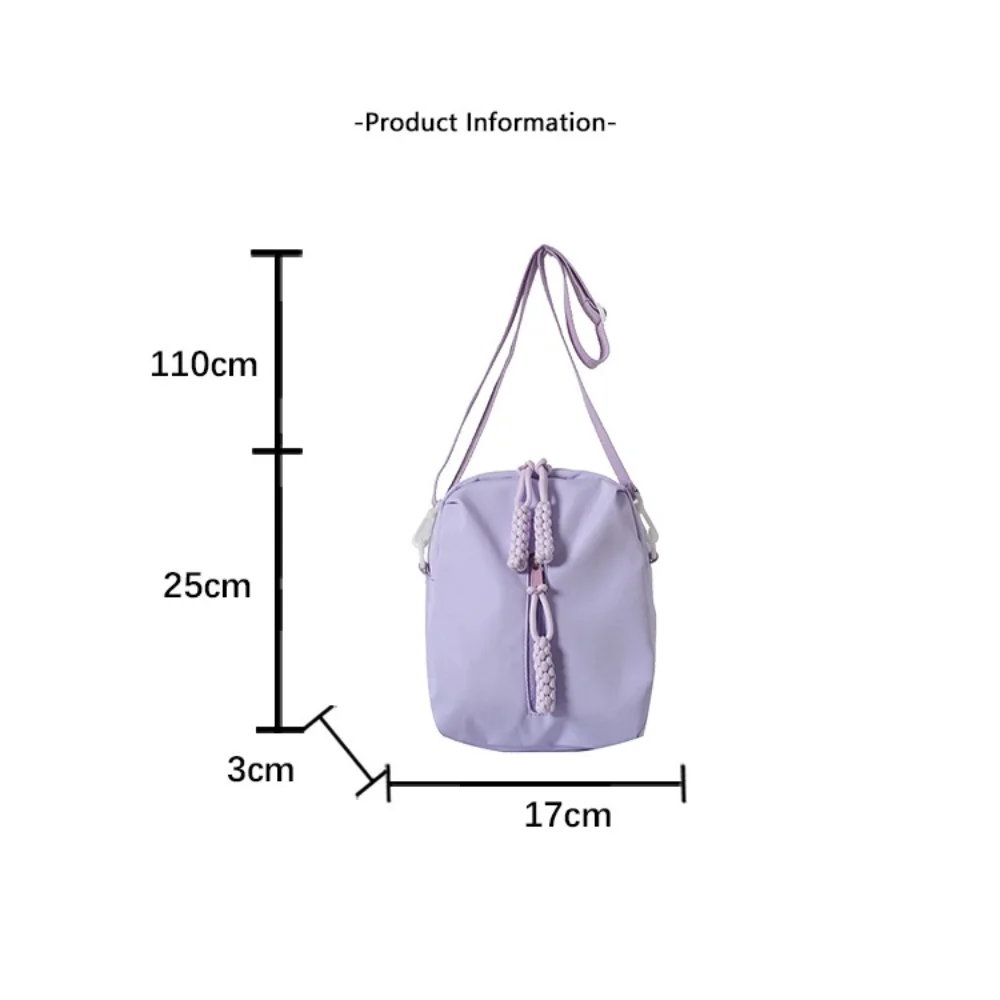 Waterproof Candy Color Crossbody Bag Korean Nylon Sweet Transparent Pocket Solid Color Simple Shoulder Bag